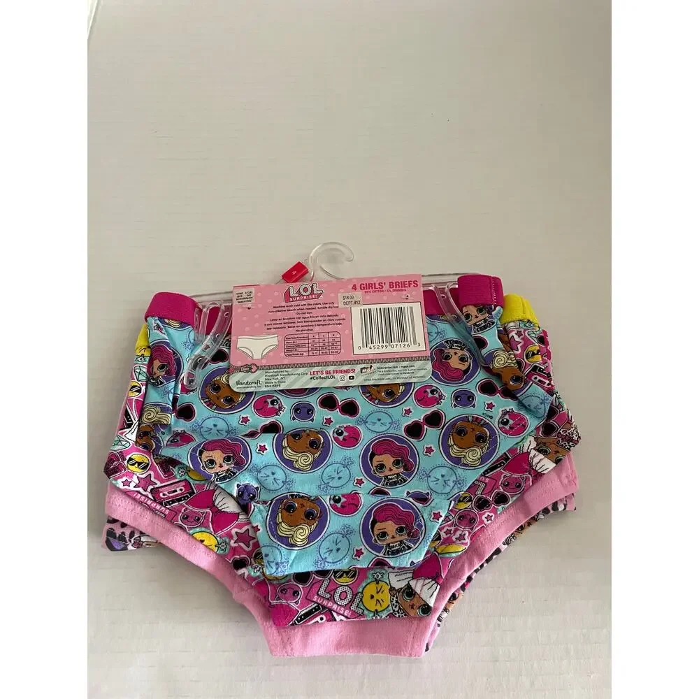Girls LOL 4 Pair Panties Underwear Size 4 NEW